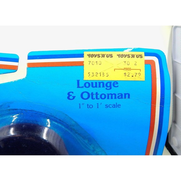 Toy R Us Chair and Ottoman Miniature Furniture American Family Blue Flocked - Picture 8 of 8